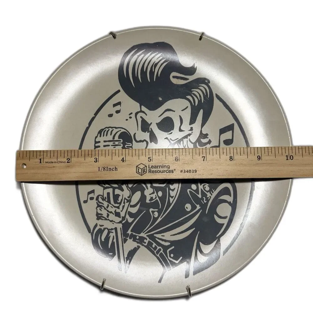 Vintage IKEA Elvis Inspired Skeleton Rockabilly Singer Wall Plate Decor 10in